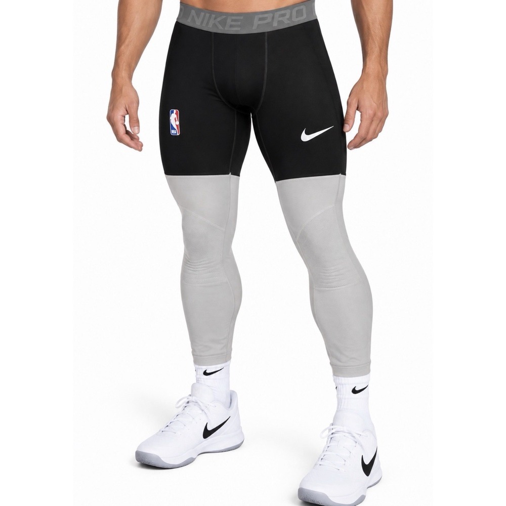 Nike Pro NBA 3/4 Compression Tights Mens XL Tall Black Gray AT9764-011 NWT